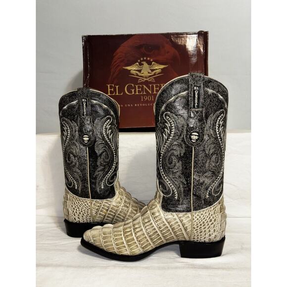 Cowboy Rodeo Boots Exotic Leather Gray Croc print  Men’s 6 - Picture 4 of 8